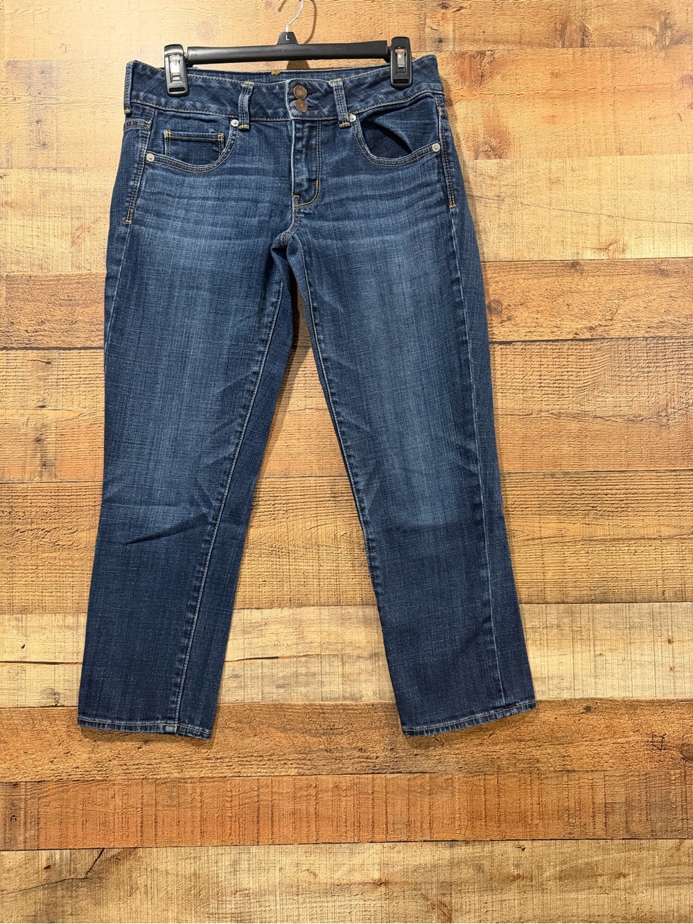 American Eagle Outfitters Artist Crop Stretch Dark Indigo Jeans Size 6